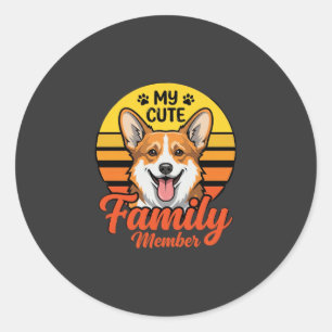 Adesivo Membro da Família Corgi Fofinho Amante de Cachorro