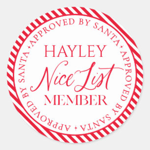 Adesivo Membro da Lista Nice Aprovado Por Natal De Papais