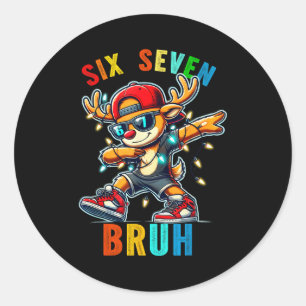 Adesivo Meme 6 7 Rena Dabbing Seis Sete Bruh Para Homens W