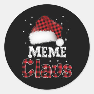 Adesivo Meme Claus Christmas Red Xadrez Pajama Match