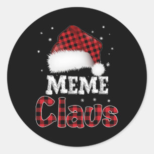 Adesivo Meme Claus Christmas Red Xadrez Pajama Match