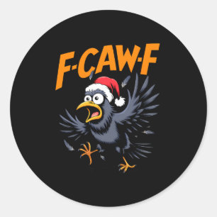 Adesivo Meme de Citação de Corvo F-caw-f - Corvo de Natal