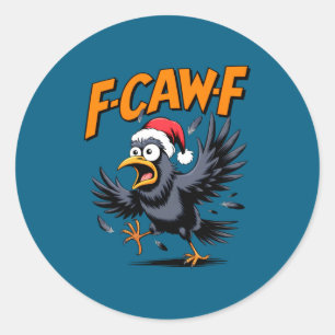 Adesivo Meme de Citação do Corvo F-caw-f - Corvo de Natal