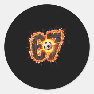 Adesivo Meme de futebol engraçado 6 7 Seis Sete 67 