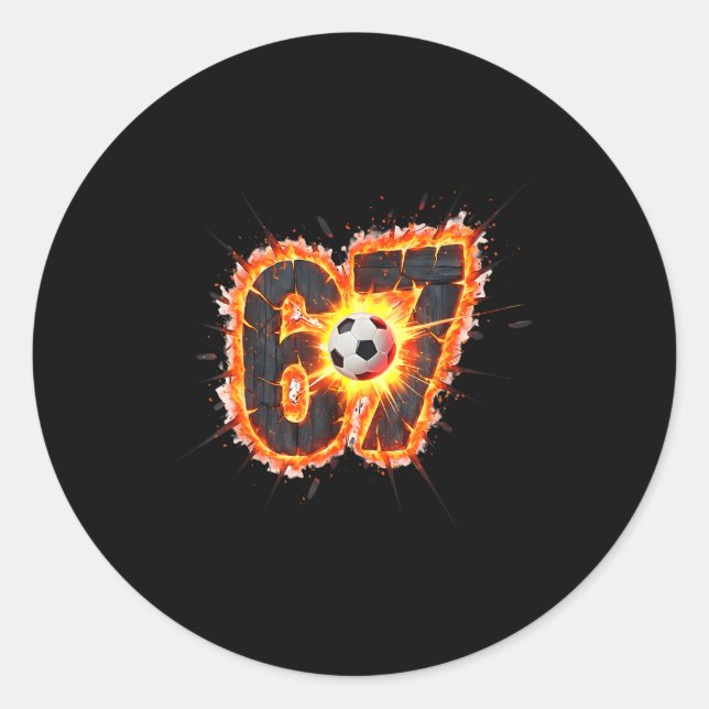 Adesivo Meme de futebol engraçado 6 7 Seis Sete 67  (Frente)
