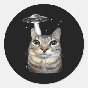 Adesivo Meme de Gato Alien Ufo Cat