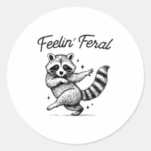 Adesivo Meme de Guaxinim Feral com Sentimento Vintage Dive