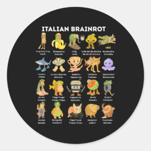 Adesivo Meme de Italian Brainrot para Crianças Meninos Hom