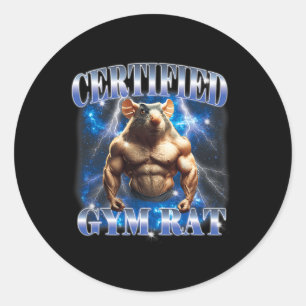 Adesivo Meme de Rato de Academia Certificado Fitness Muscu
