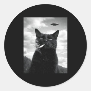 Adesivo Meme de Selfie de Alien Ufo de Gato