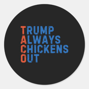 Adesivo Meme de Taco Engraçado Trump Sempre Desiste Tarifa