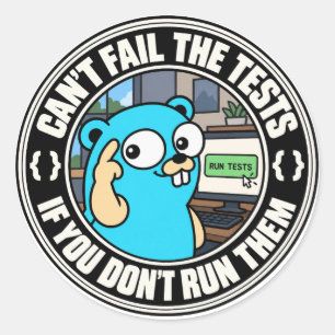 Adesivo meme de teste do Gopher do Golang
