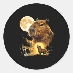 Adesivo Meme do capivara uivando para a lua animal dos ano