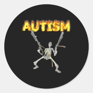 Adesivo Meme do Esqueleto do Autismo