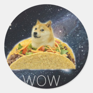 Adesivo meme do taco espacial doge