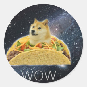 Adesivo meme do taco espacial doge