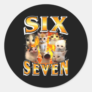 Adesivo Meme Engraçado 67 Gato Seis Sete Meme Engraçado Bo