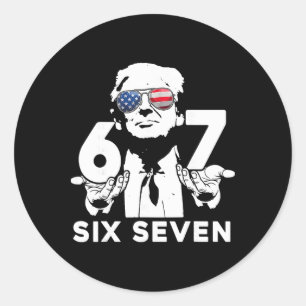 Adesivo Meme Engraçado 67 Seis Sete Trump