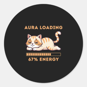 Adesivo Meme Engraçado da Geração Z 67 Aura de Gato Carreg