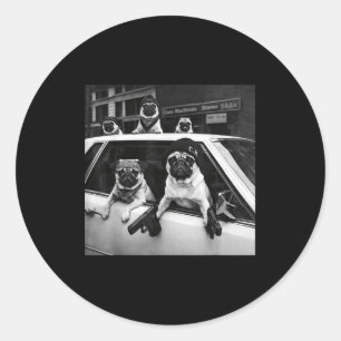 Adesivo Meme engraçado do pug pug gângster estilo de rua