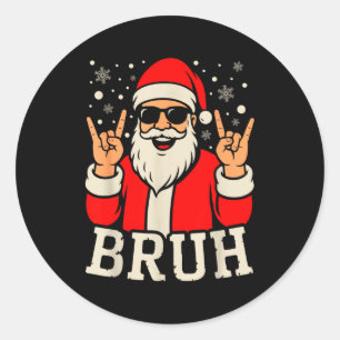 Adesivo Meme Natal Bruh Divertido Papai Noel Adolescentes 