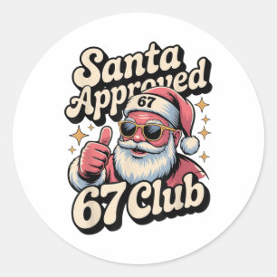 Adesivo Meme Natal Divertido 67 - Retro Santa Aprovado 67