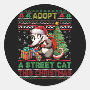 Adesivo Meme Xmas Adota Uma Rua Papais noeis De Gato Ogamb