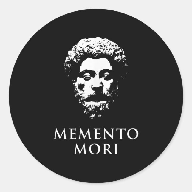 Adesivo Memento Mori Com Marcus Aurelius Cabeça (Frente)