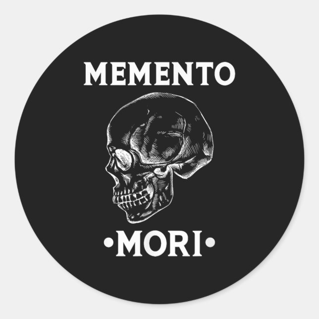 Adesivo Memento Mori Skull Stoicism Filosofia (Frente)