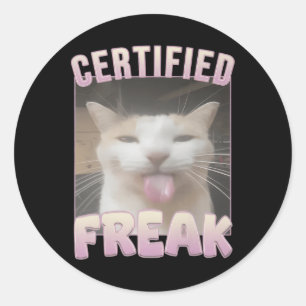 Adesivo Memória de Gato Engraçado de Freak Certificado