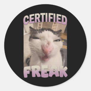 Adesivo Memória de Gato Freak Certificado Meme Offensive M
