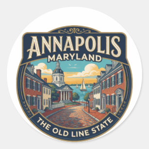 Adesivo Memória de Viagem Histórica de Annapolis Maryland