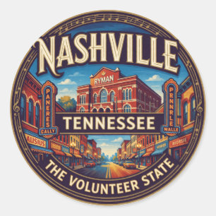 Adesivo Memória de Viagem Musical da Capital Nashville Ten