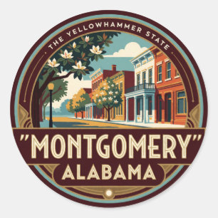 Adesivo Memória de Viagem Retro da Capital Montgomery Alab