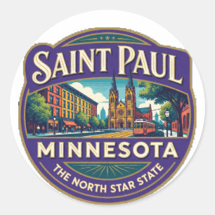 Adesivo Memória de Viagem Retro da Capital Saint Paul Minn