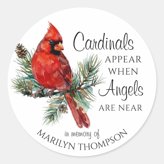 Adesivo Memorial Cardinals Appear When Angels Are Near (Frente)