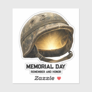 Adesivo Memorial Day Homenagem ao Capacete de Soldado Bril