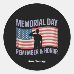 Adesivo Memorial Day Lembre-se & Honrar Patriotic USA Flag