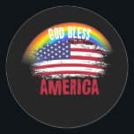 Adesivo Memorial Day Rainbow American Flag LGBTQ God<br><div class="desc">Memorial Day Rainbow American Flag LGBTQ God Bless America Gift. Perfect gift for your dad,  mom,  papa,  men,  women,  friend and family members on Thanksgiving Day,  Christmas Day,  Mothers Day,  Fathers Day,  4th of July,  1776 Independent day,  Veterans Day,  Halloween Day,  Patrick's Day</div>