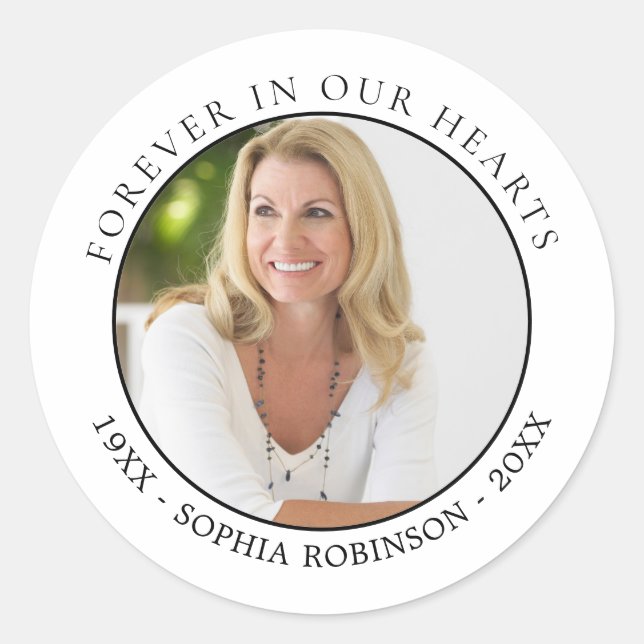 Adesivo Memorial Fotográfico do Funeral para Sempre (Frente)