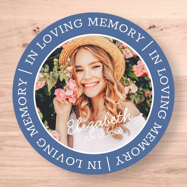 Adesivo Memorial In Loving Memory Modern Custom Photo (Criador carregado)