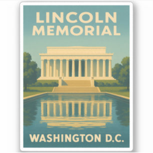 Adesivo Memorial Lincoln viagens vintage Washington DC