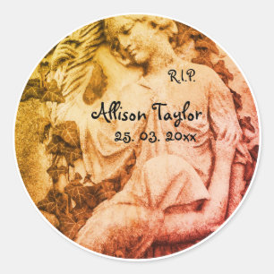 Adesivo Memorial ou Funeral - Luto com Anjo
