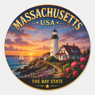 Adesivo Memórias de Férias em Massachusetts na Nova Inglat