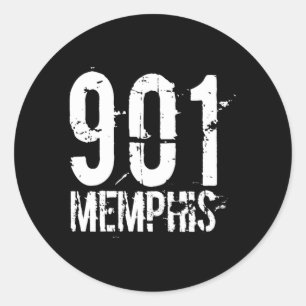 Adesivo Memphis 901 Código de área em destaque