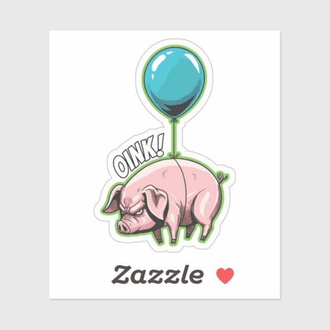 Adesivo Menacing Flying Pig (Folha)