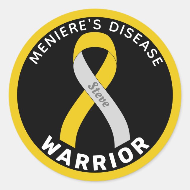 Adesivo Meniere's Disease Warrior Ribbon Black (Frente)