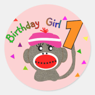 Adesivo Menina "1" do aniversário os anos de idade