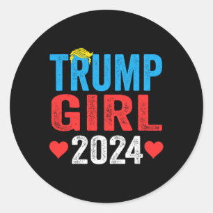 Adesivo Menina 2024 Camisas Cute Trump Flag Mulheres Menin