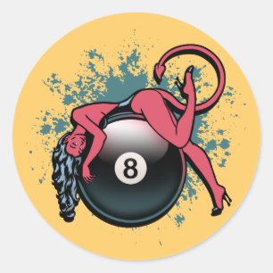 Adesivo Menina 8-Ball do diabo
